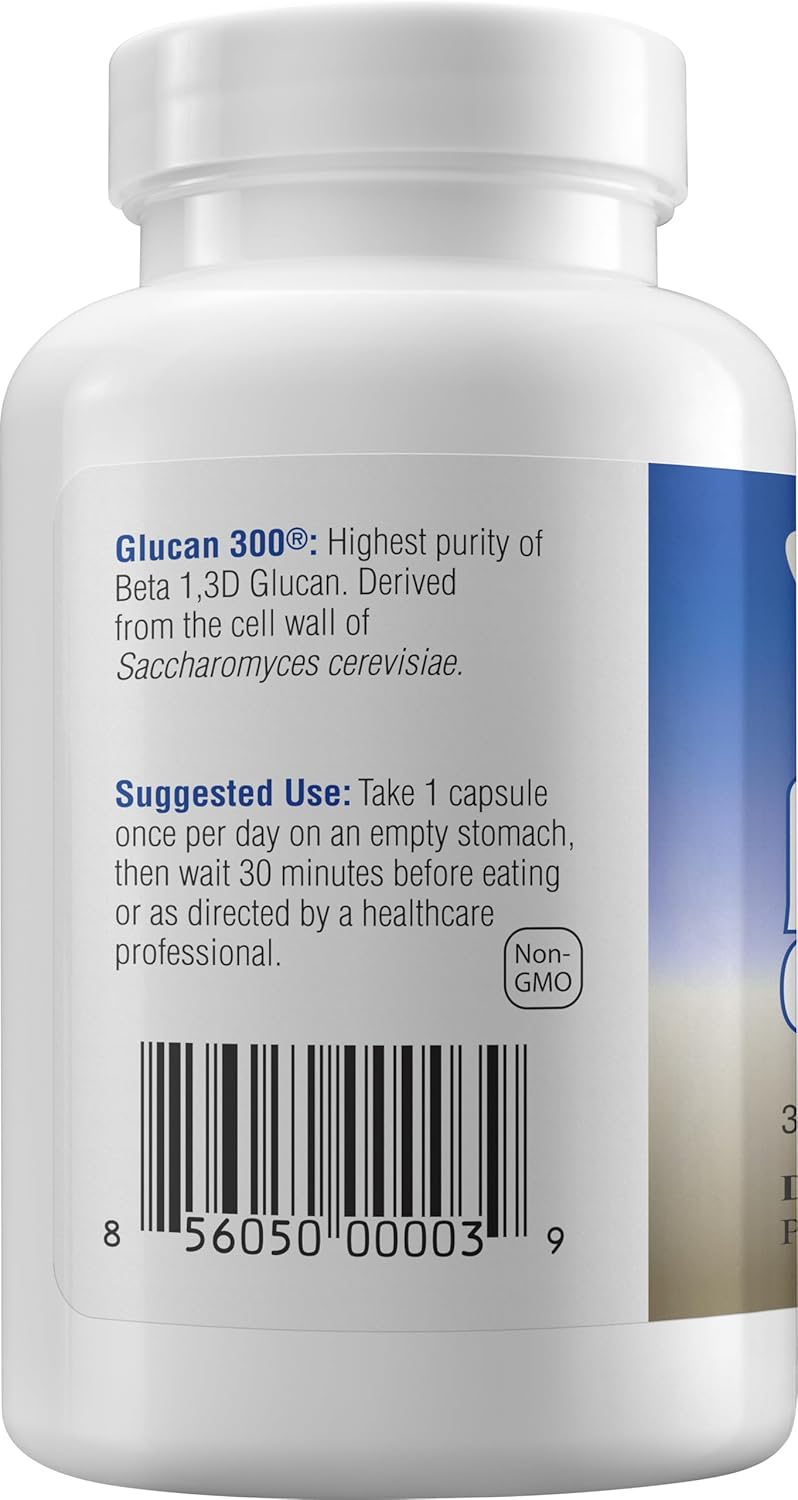 Immune Support Supplement Highly Purified Beta Glucan 500 mg (beta glucan Fiber) (500mg beta glucan Powder per Capsule)