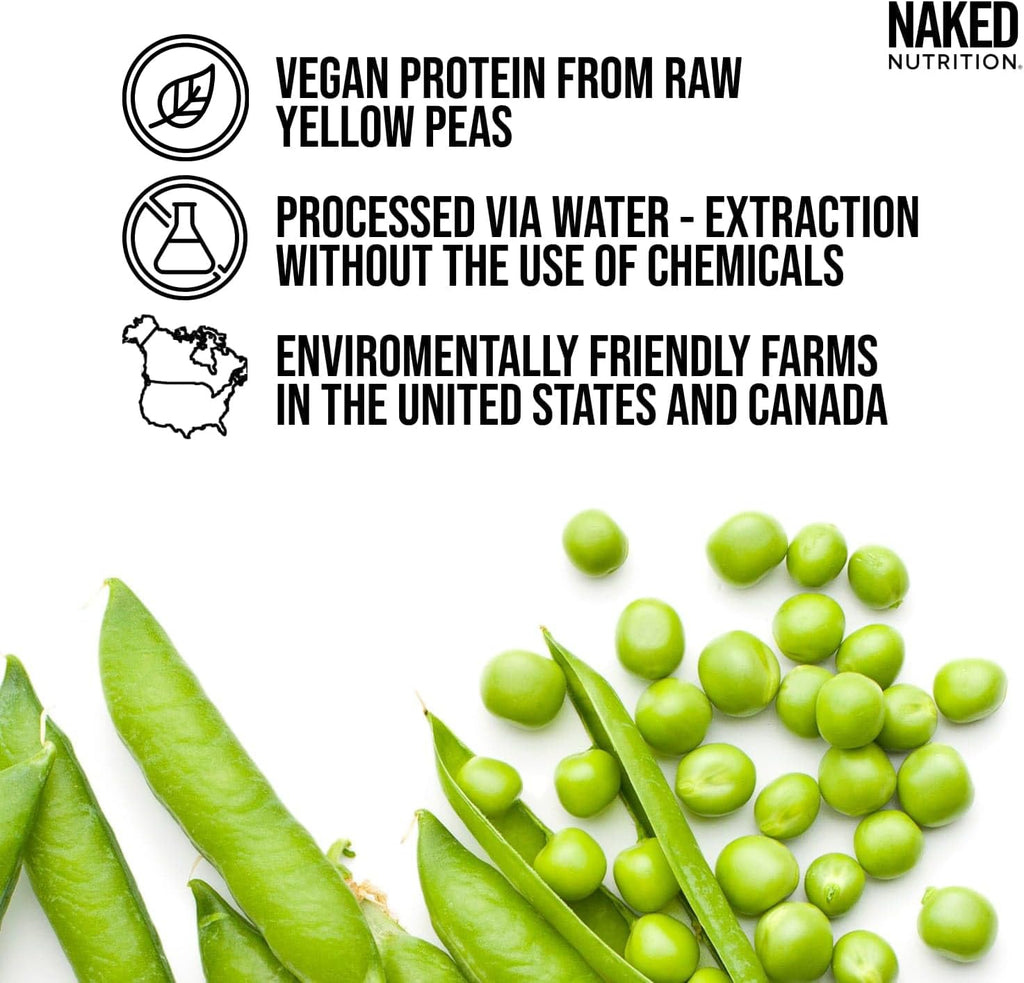 NAKED Pea - Chocolate Peanut Butter Protein from US & Canadian Farms, Organic Cocoa, Organic Coconut Sugar - No GMO, No Soy, and Gluten Free, Aid Growth and Recovery - 52 Servings