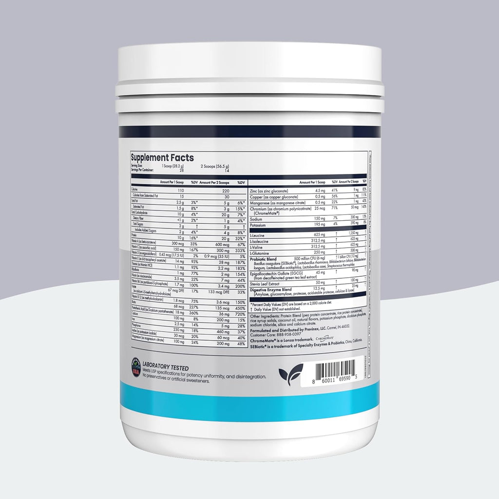 Nourify Plus Plant-Based Protein Shake - All Natural Vegan Protein Powder, High Protein & Low Sugar, Gluten Free, Soy Free & Dairy Free, Vanilla Protein Powder (27.7 oz)