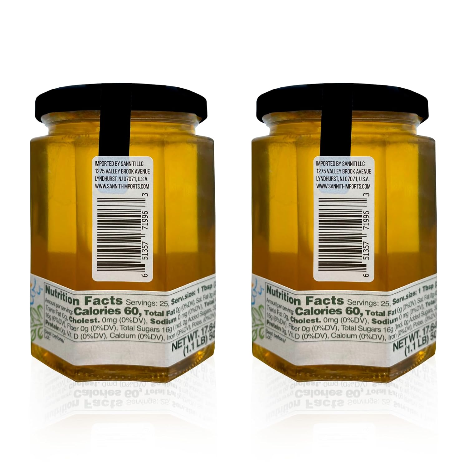 Sanniti Fulmer All Natural Hungarian Acacia Honey, 17.64 oz, (Pack of 2)