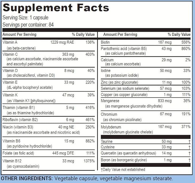 Life Enhancement One-Per-Meal Radical Shield - Multi-Antioxidant, Multivitamin and Multimineral Supplement - 84 Servings