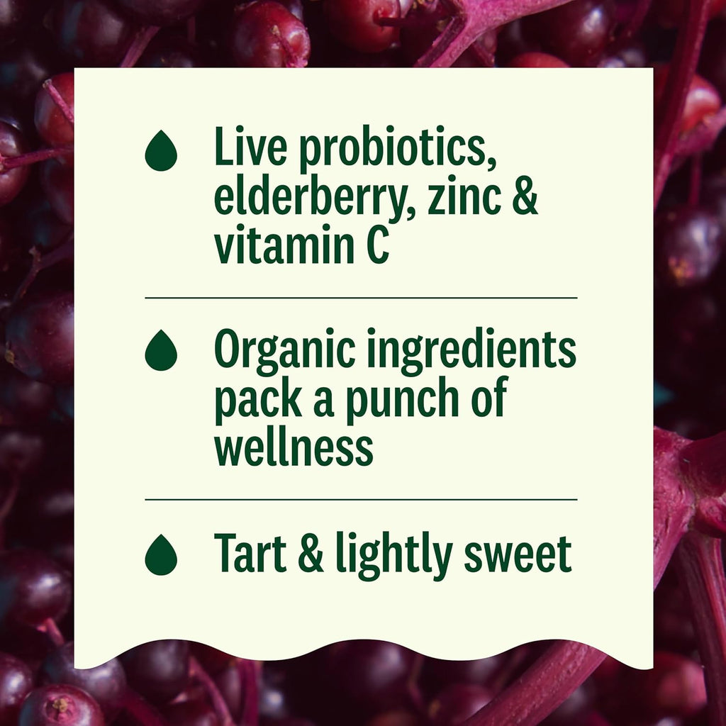 Suja Organic Immunity Elderberry Shot (60 Pack) with Turmeric and Ginger | Immunity Boost & Support | Functional Shots | Cold-Pressed Juice with Live Probiotics | Plant-Based & Gluten-Free