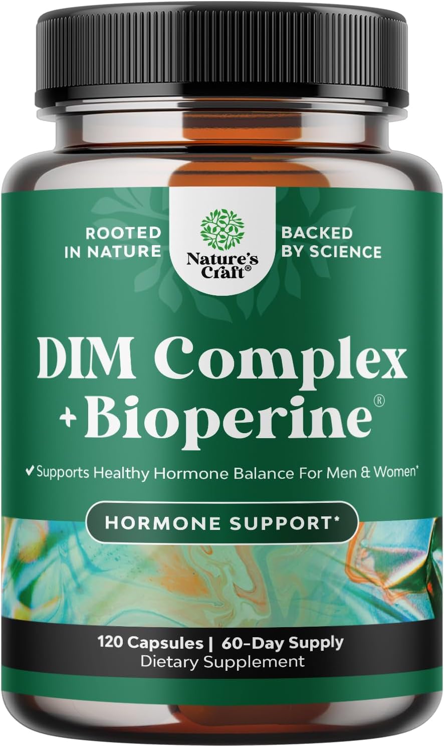 Extra Strength DIM Supplement for Men & Women - DIM + Bioperine Complex for Hormone Balance - Diindolylmethane with Calcium D-Glucarate & Broccoli Florets for Radiant Skin & Mood Support - 120 Count