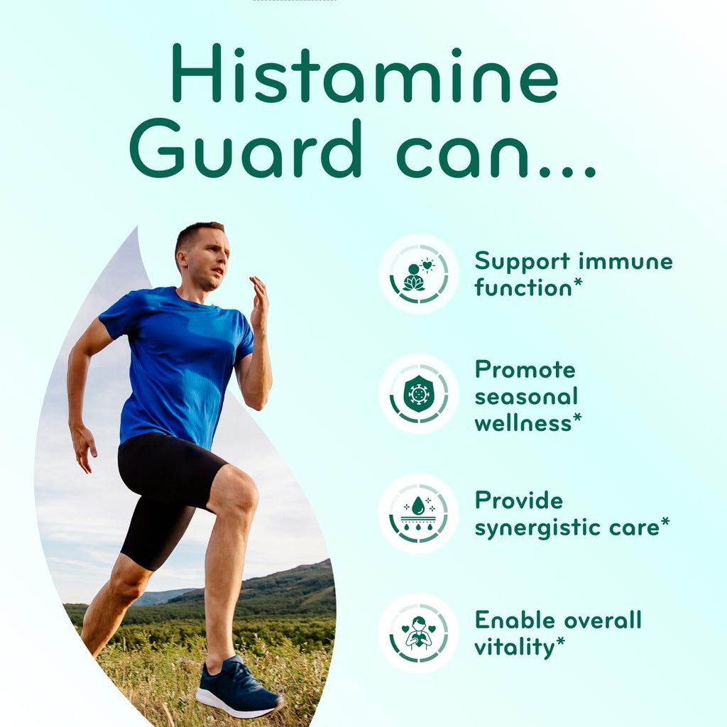 Histamine Guard Immune Support Supplement - Herbal Sinus Respiratory and Immunity Support Histamine Blocker with Stinging Nettle Vitamin C Bromelain and Quercetin Complex - Non-Drowsy (120 Capsules)