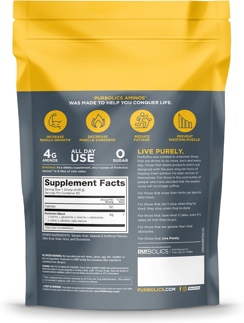 Aminos | 4g of Free-Form Amino Acids, Beta-Alanine, 0 Sugar & 60 Servings (Sour Rainbow Candy)