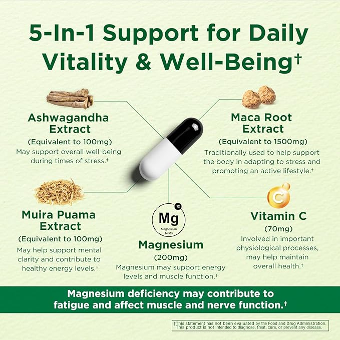 Energy & Mood Supplement – Boost Energy & Reduce Fatigue, Support Relaxation – 60 Capsules – Non-GMO, 3rd Party Tested – Innervis Nutrition