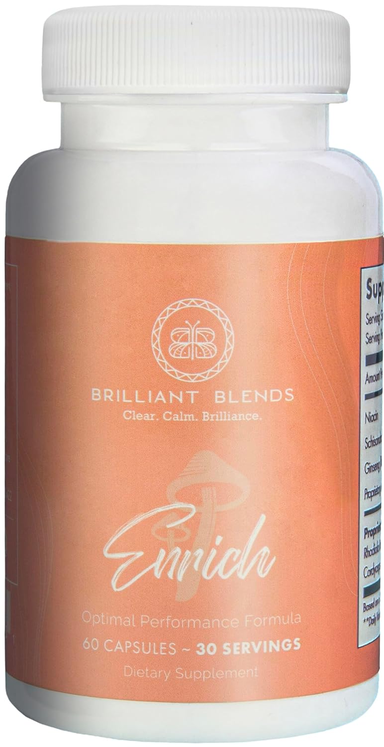 ENRICH Adaptogen Supplement – Doctor-Formulated Blend for Energy, Focus and Attention, and Mood Support | Natural Adaptogen Formula with Clinically Sourced Ingredients | Vegan, Non-GMO | 30 Servings