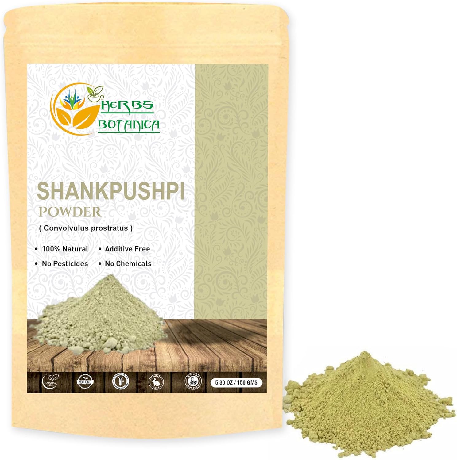 Shankhpushpi Powder Convolvulus Pluricaulis 100% Natural | Supports Digestion, Immunity, & Cognitive Function 5.3 oz
