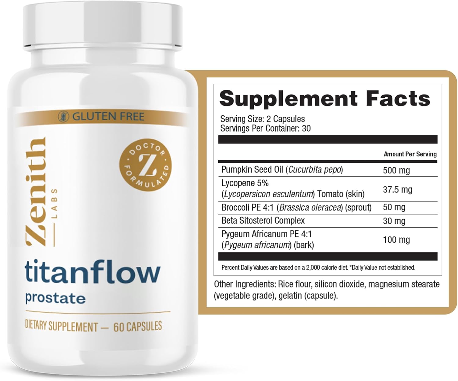Zenith Labs - TitanFlow - Prostate Supplements for Men - with Pumpkin Seed Oil to Support Urinary and Prostate Health