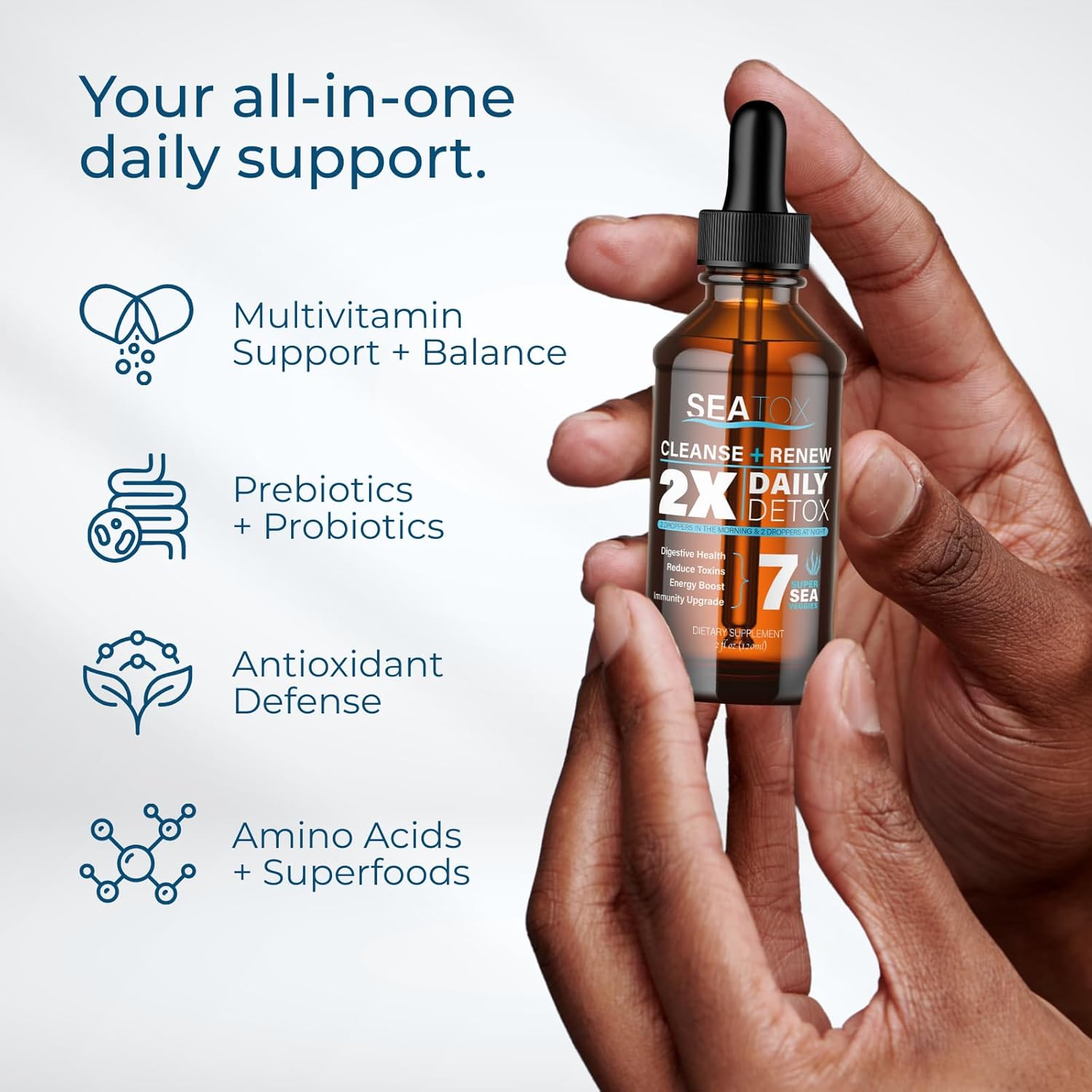 Cleanse & Renew - Liquid Superfood - Gut Health, Bloating, & Immune Support - Overall Wellness - Vegan & Gluten-Free - 30-Day Supply - Made in USA - 30-Day Supply