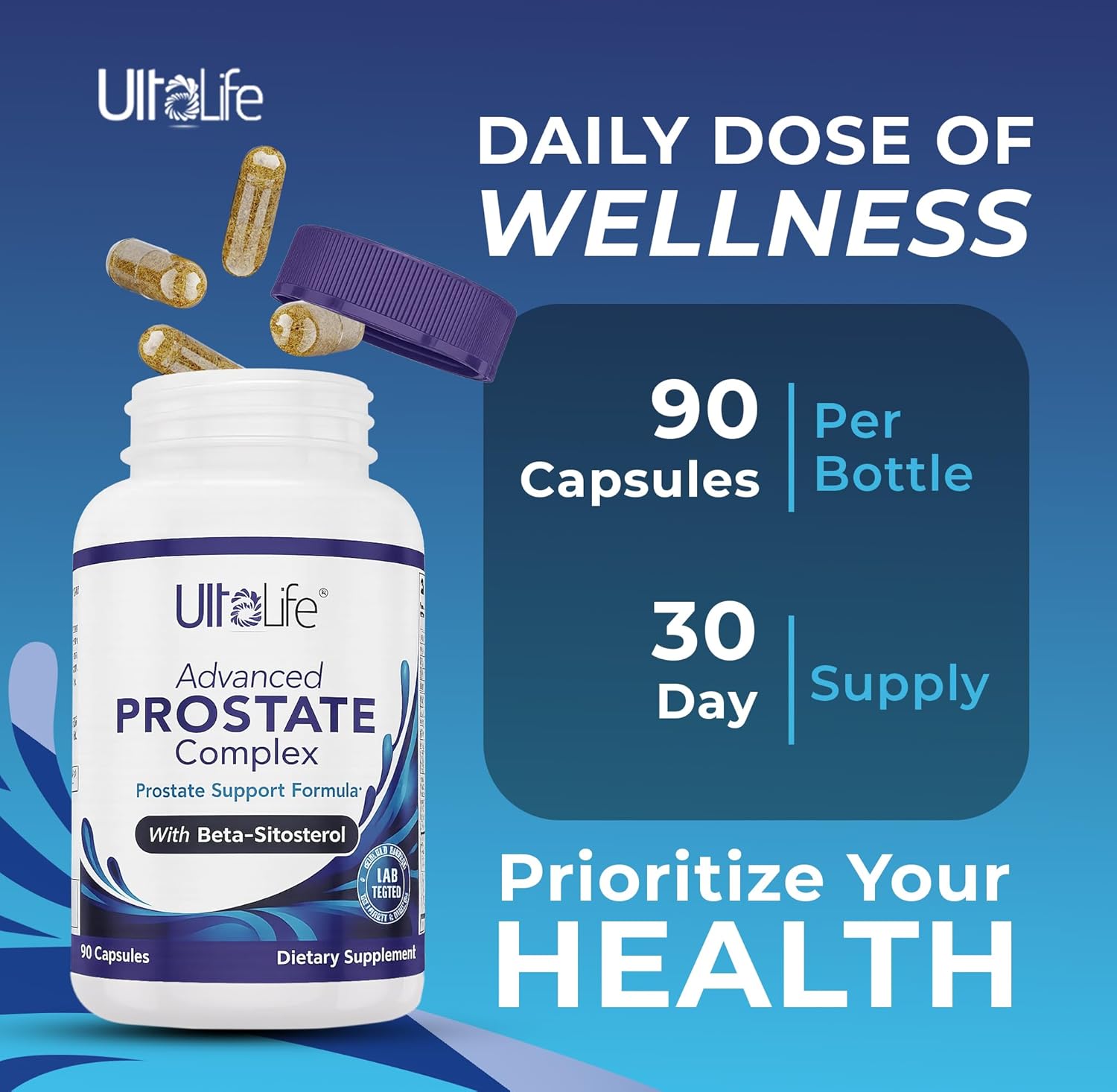 Advanced Saw Palmetto Prostate Supplement for Men with Beta Sitosterol Promotes Urinary Comfort, Sleep Quality & Prostate Health 90 Capsules
