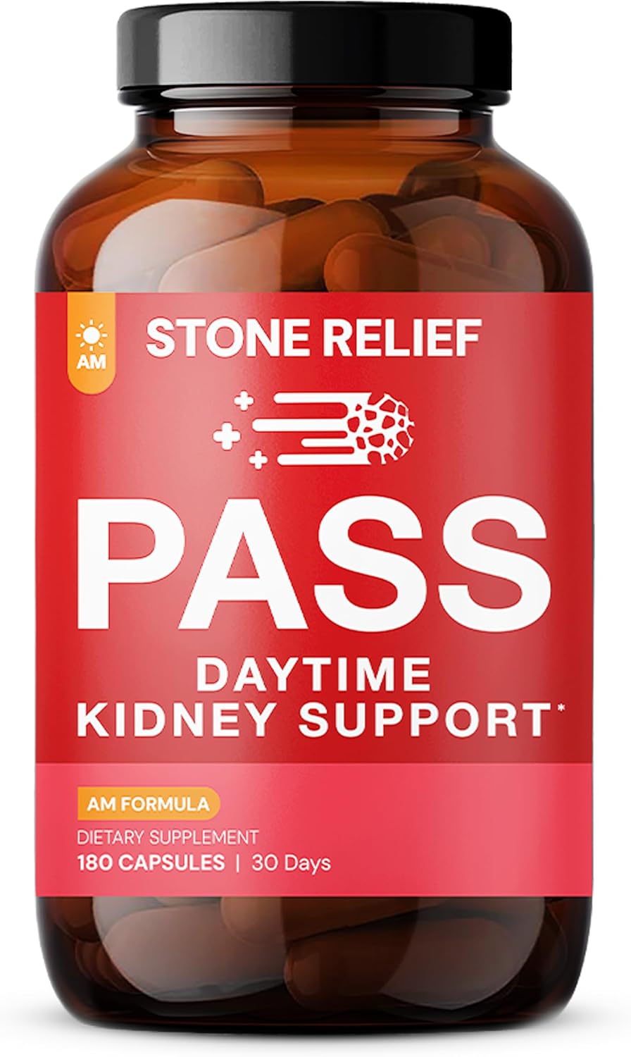 Pass – Daytime Chanca Piedra Stone Breaker Complex - Best Natural Dissolver for Men/Women - Natural Kidney Cleanse & Detox Supplement - 180 Capsules - 4,500mg