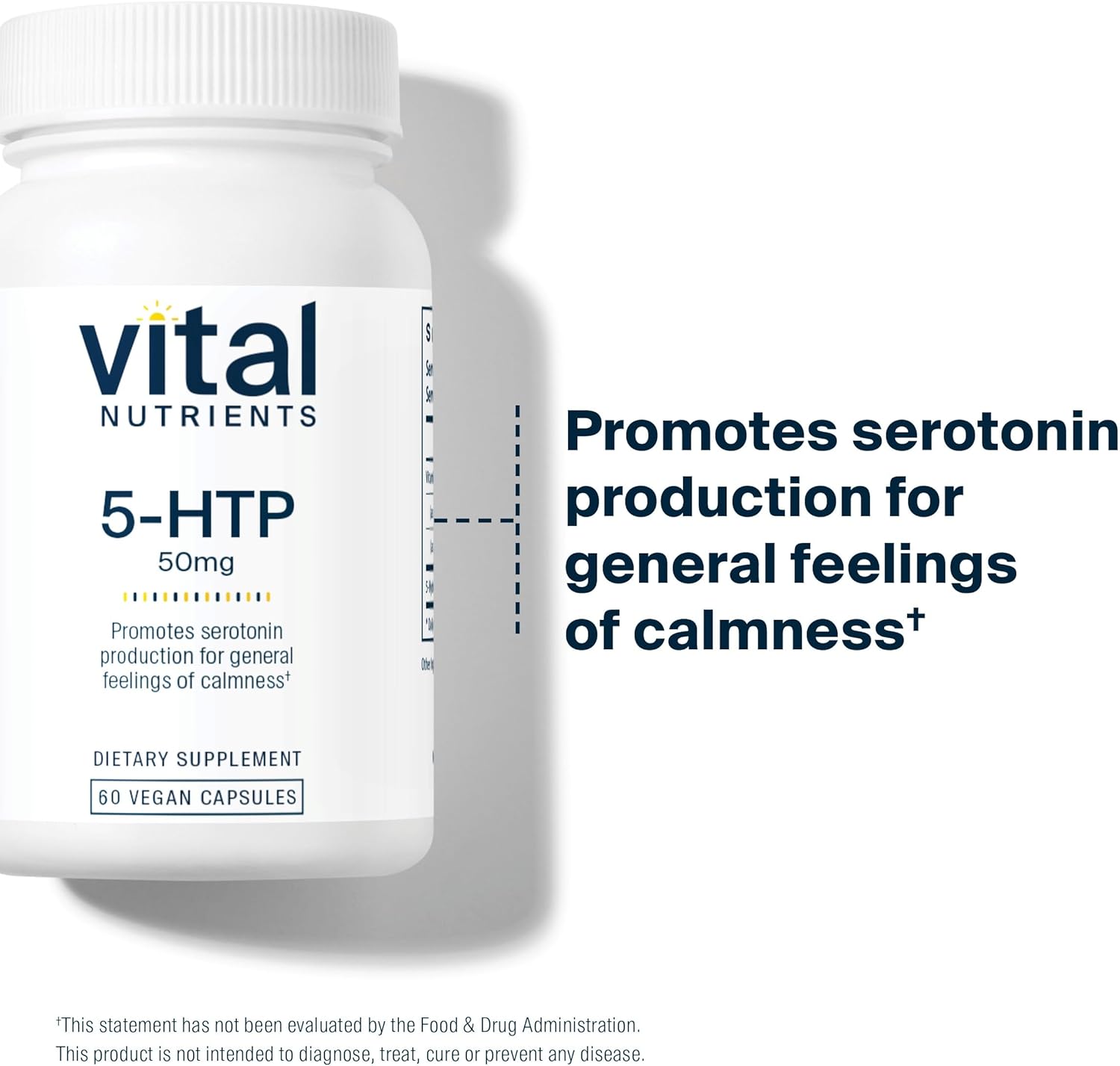 Vital Nutrients 5-HTP 50mg (5-hydroxytryptophan) | Vegan Serotonin Support Supplement* | Sleep and Stress Support | 5HTP and Vitamin B6 | Gluten, Dairy, Soy Free | Non-GMO | 60 Capsules