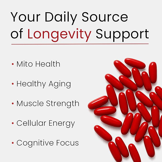 Urolithin A Supplement with NAD, Resveratrol, CoQ10, PQQ – 5-in-1 Longevity Complex to Support Healthy Aging, Mitochondrial Energy, Cellular Renewal, Cognitive Function, Muscle Health – 2 Month Supply