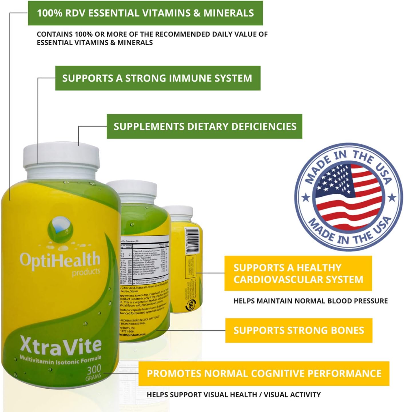 XtraVITE Isotonic Multivitamin - 100% Essential Vitamins and Minerals - Pack of 10