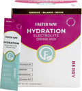 Faster Way - Hydration - Electrolyte Drink Mix - with Apple Cider Vinegar, Choline, Probiotics & Natural B Vitamins - Energize & Revive - Powder Packets - Zero Sugars - Gluten Free - Berry - 30 Pack