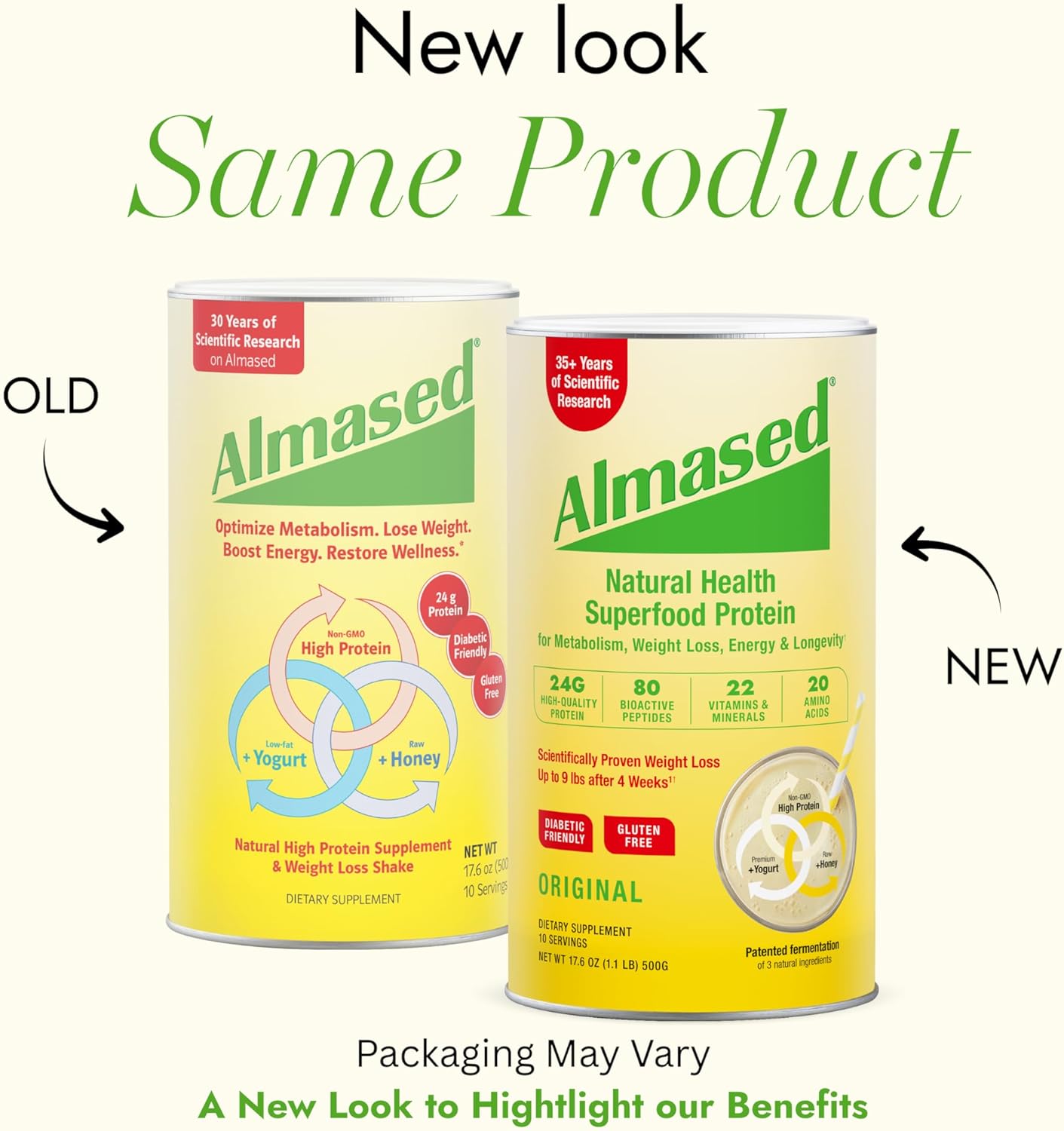 Almased Meal Replacement Shake - Plant Based Protein Powder for Weight Loss - Gluten-free, Non-GMO 17.6 oz (6 Pack)