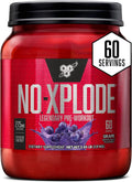 BSN N.O.-XPLODE Pre Workout Powder, Energy Supplement for Men and Women with Creatine and Beta-Alanine, Flavor: Grape, 60 Servings