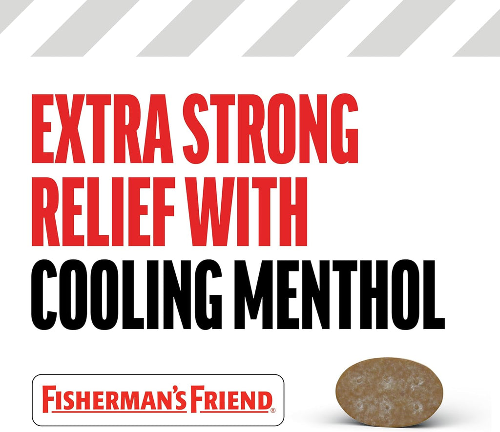 Fisherman's Friend Cough Drops, Cough Suppressant and Sore Throat Lozenges, Original Extra Strong, 10mg Menthol, 228 Drops (6 Packs of 38)