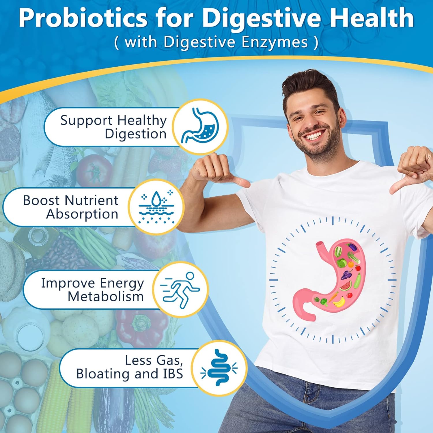 NATURE TARGET Probiotics for Men Digestive Health with Enzymes & Prebiotics, 100 Billion CFUs, Men's Probiotics with Saw Palmetto & Cranberry for Prostate & Urinary Tract Health, 90 Veggie Capsules