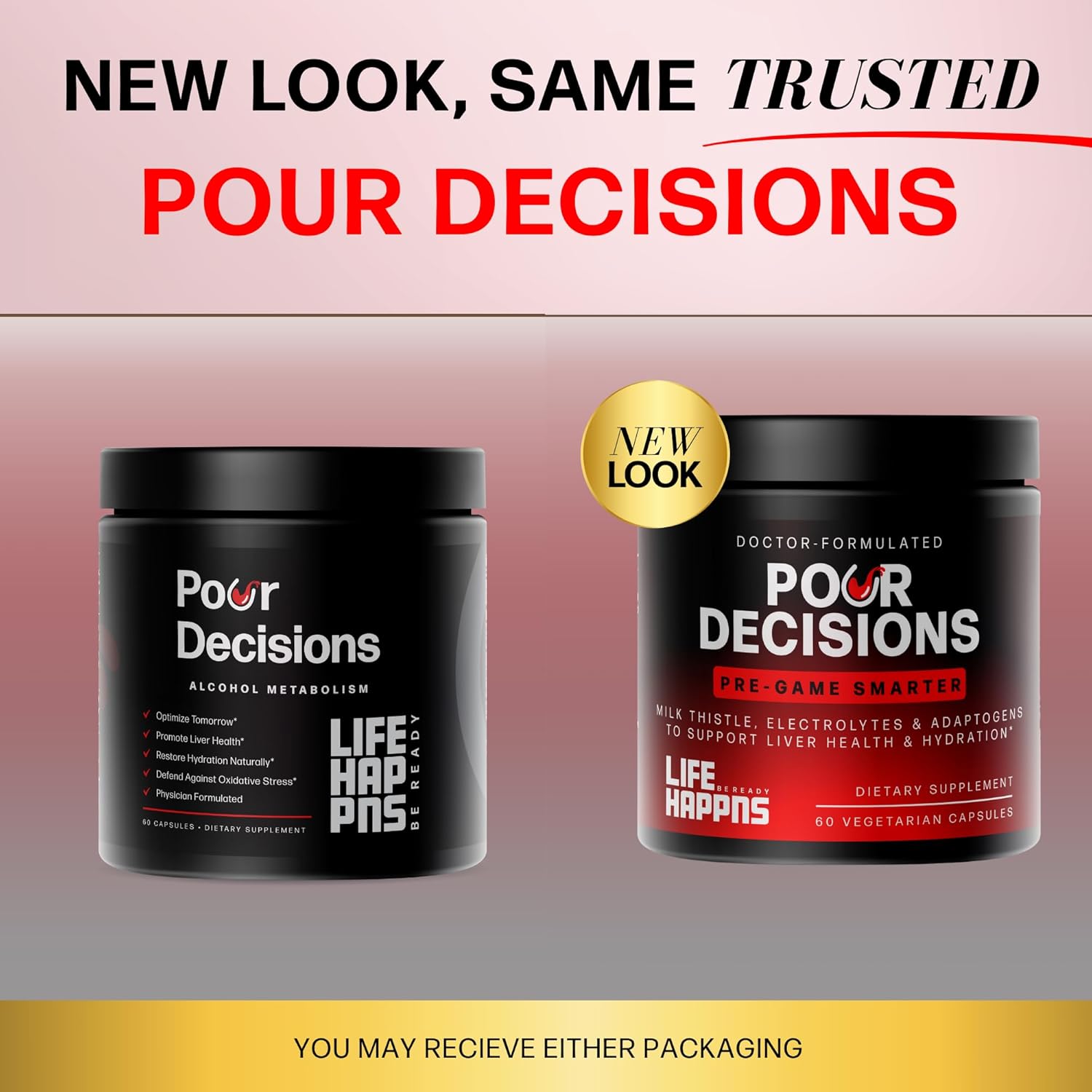 Life Happns Pour Decisions Liver Health Supplement with Milk Thistle, Vitamin B6, Electrolytes - Supports Hydration and Recovery, 60 Capsules