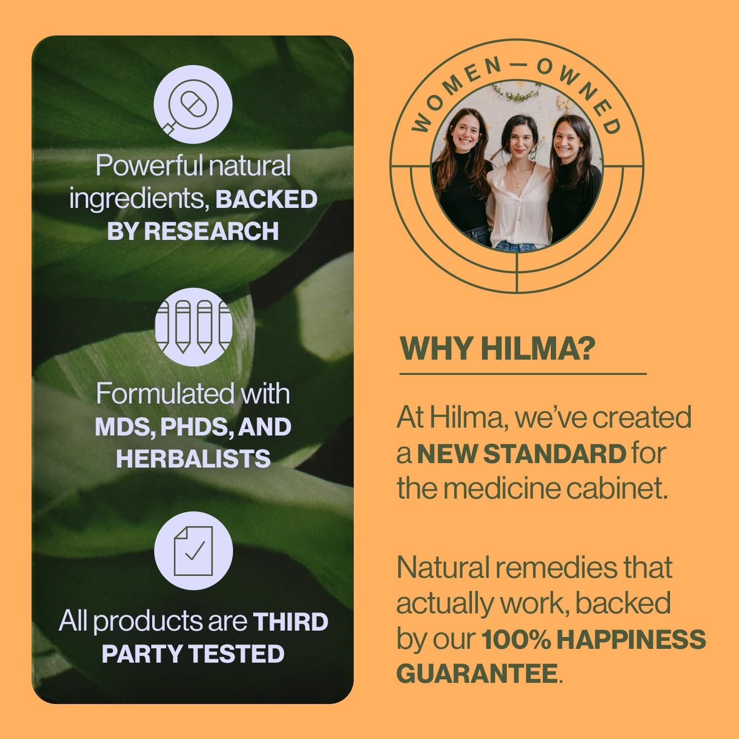 Hilma Natural Gas and Bloating Relief for Women, Doctor Formulated with Organic Ingredients, Lemon Balm, Fennel and Peppermint Leaf, 50 Vegan Capsules