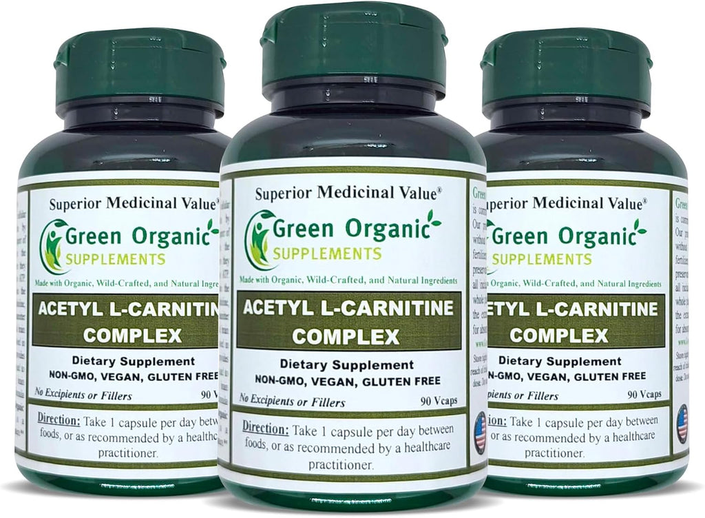 Acetyl L-Carnitine, Carnitine, ALC, High Absorbable, Non-GMO, Gluten-Free (Pack of 3)