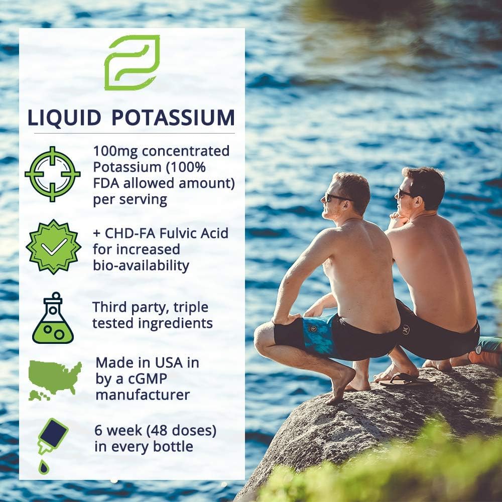 Liquid Ionic Potassium Citrate Supplement | Potassium Electrolyte | Support Healthy Heart | Healthy Gut pH Balance | Support Muscle Health | 8oz, 48 Day Supply