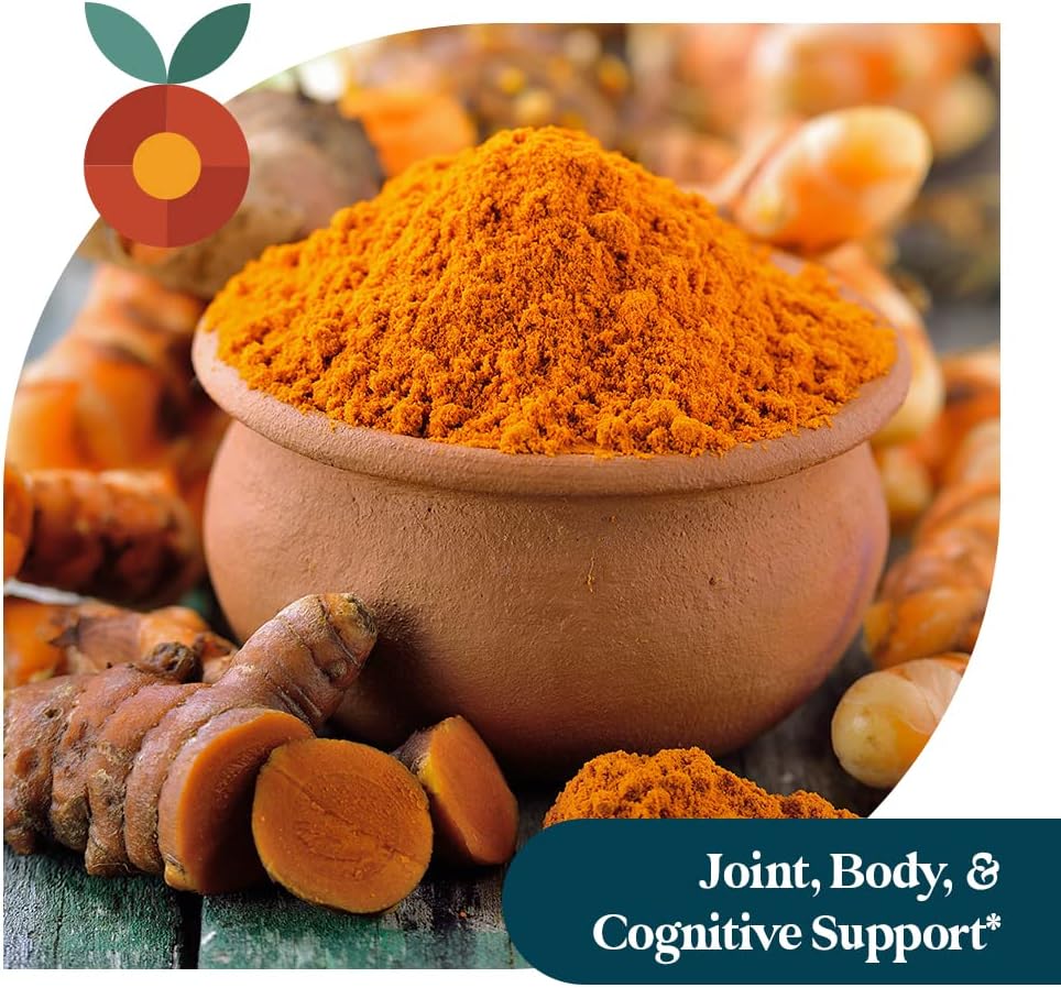 Pattern Wellness Turmeric Curcumin – 1300mg – 95% Curcuminoids with BioPerine® Black Pepper – Joint, Cognitive & Immune Support – Non-GMO, Gluten Free – 60 Capsules