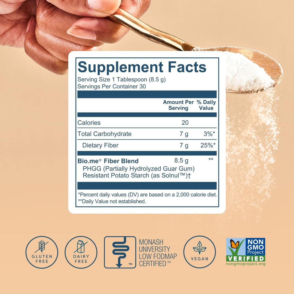Daily Prebiotic Fiber - Fiber Supplement Powder for Digestive Health & Gut Health - Fiber Powder Unflavored Prebiotics, Non-GMO Dietary Fibre, Gluten & Sugar Free Soluble Fibre Supplements-30 Servings