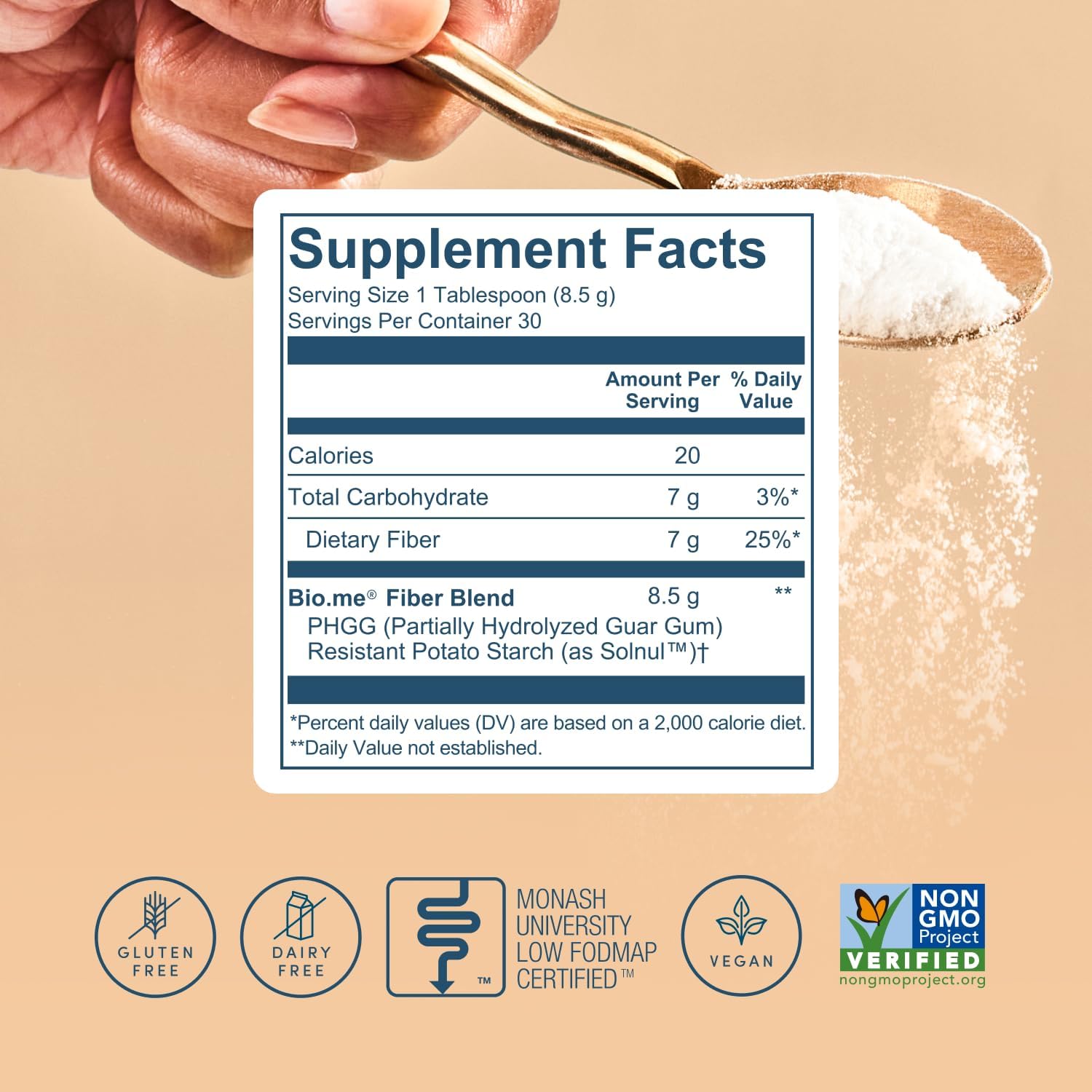 Daily Prebiotic Fiber - Fiber Supplement Powder for Digestive Health & Gut Health - Fiber Powder Unflavored Prebiotics, Non-GMO Dietary Fibre, Gluten & Sugar Free Soluble Fibre Supplements-30 Servings