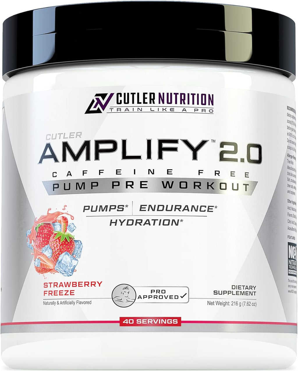 Cutler Nutrition Amplify Pump Pre Workout Caffeine Free Nitric Oxide Booster containing Arginine and Citrulline Pre-Workout for Maximum Pumps