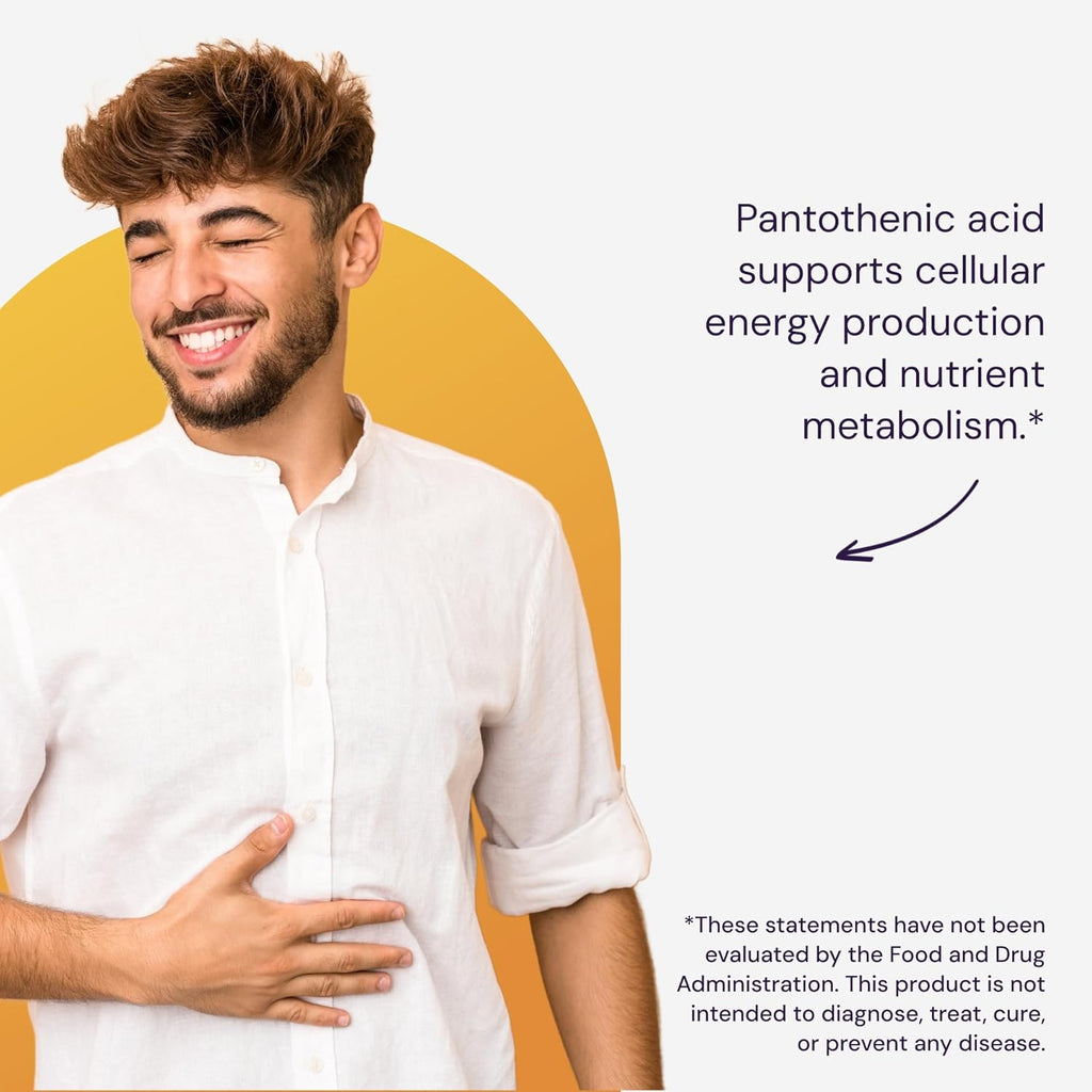 Healthy Origins Pantothenic Acid 500 mg (Vitamin B5, Vegan, Non-GMO, High Strength, Energy Boost and Metabolism Support, Tiredness & Fatigue, Acne Supplement for Skin Care), 240 Veggie Caps