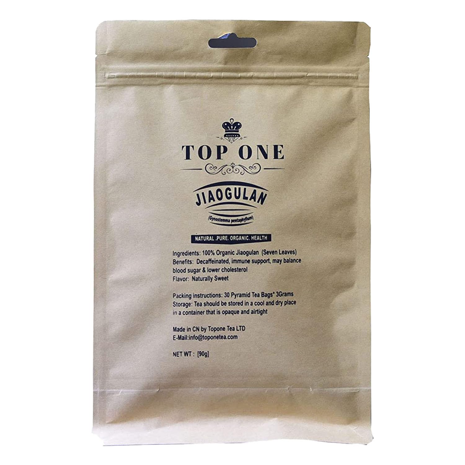 JQ Jiaogulan Herb Tea Loose Leaf Healthy Gynostemma Tea Natural Sweet Stemless Caffeine Free 30 Pyramid Bags