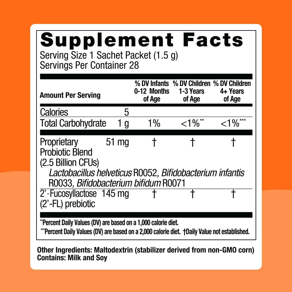 Biostime Baby Probiotic for Kids with HMO & Prebiotic Fiber | Immune Support | Constipation Relief and Digestion Support Probiotics for Kids, Toddlers and Infants - 28 Powder Packets