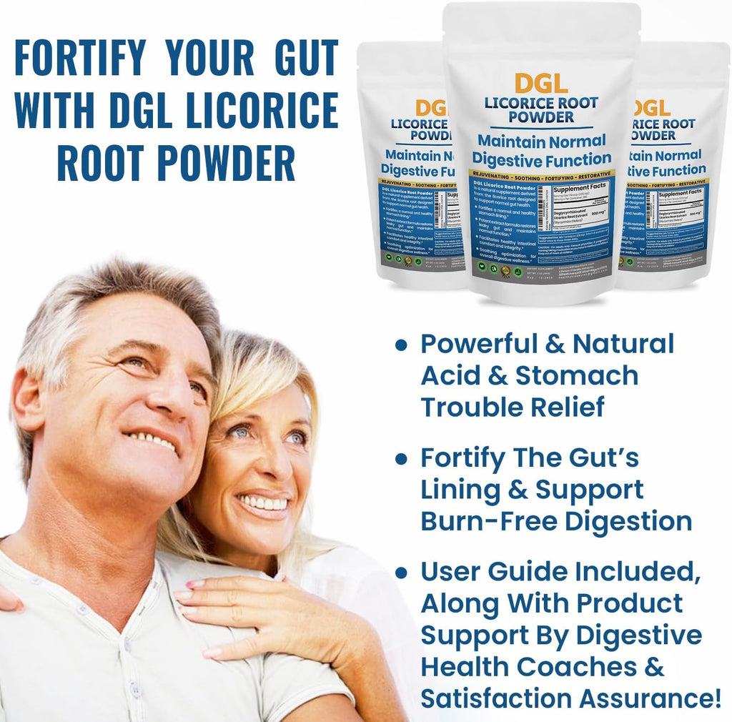 DGL Licorice Supplement: Supports Digestive Health, Gut Lining Support, DGL Powder for Wellness, Licorice Root Extract Powder, 140 serv.