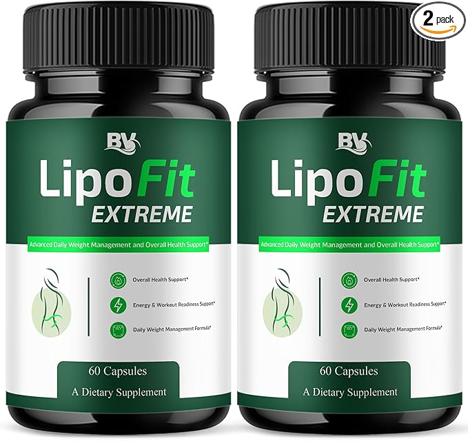 BLUE VIBE Lipofit Extreme Capsules, Lipo Fit Advanced Strength Overall Health & Wellness Support Supplement, Lipofit Extreme Official Premium All Natural Health Support (2 Pack - 120 Capsules)