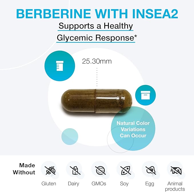 XYMOGEN Berberine with InSea2 - Berberine Supplement 500mg - Daily Metabolic Support Supplement - Wildcrafted Brown Seaweed Polyphenols - Support Wellness & Digestive Balance (60 Capsules)