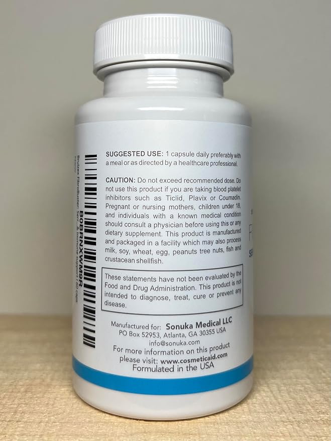 Bruizex FibroBuster Serrapeptase Proteolytic Enzymes 120,000 SPU I Fibrosis Care, Scar & Keloid Removal Supplement After 360 lipo, BBL, Liposuction, Tummy Tuck I Recovery & Immune Support I 60 caps