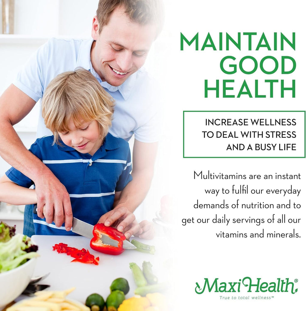 Maxi Health Chewable Multivitamin for Kids, Teens and Adults - Cherry Chewable Vitamins for Adults & Children - Kosher Kids Multivitamin + Iron (90 Tablets)