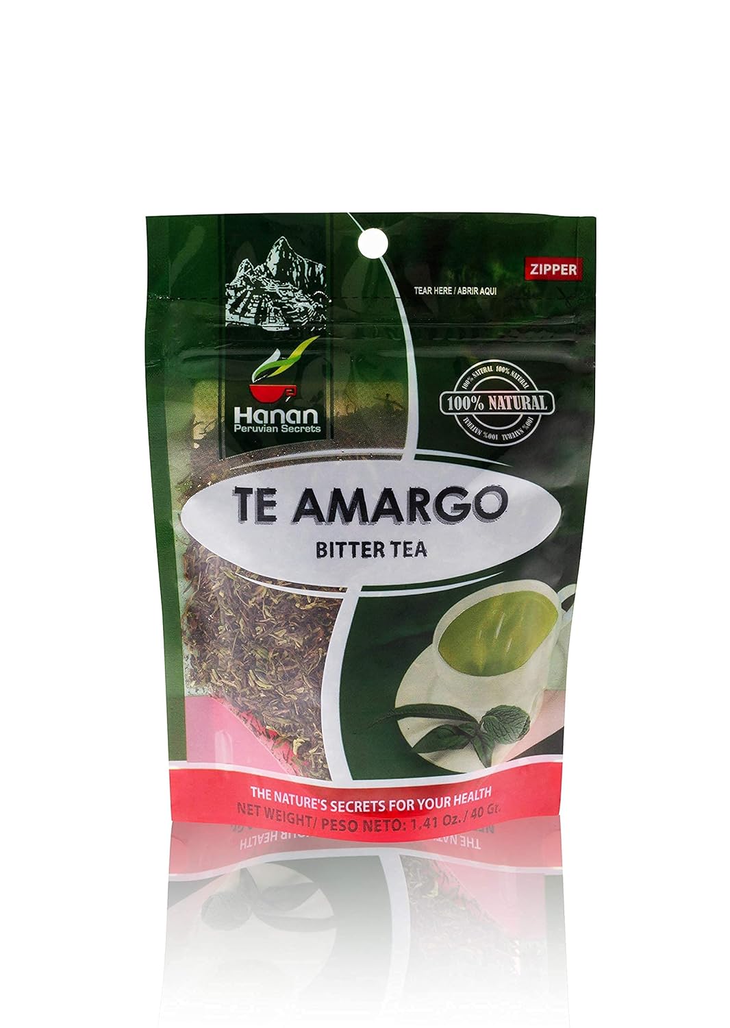 Hanan Peruvian Secrets Te Amargo Herbal Tea | 100% Natural Bitter Tea | 1.41oz / 40g | Naturally Aids in Supporting Normal Liver Function | Helps Promote Healthy Cholesterol Levels