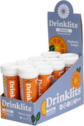 Drinklits Orange Electrolyte Sports Drink Fizzy Hydration Tablets (8) Tube Bundle | Natural Flavors – 0g Sugar – Daily Use | 80 Servings - 10 Tablets Per Tube