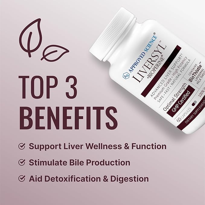 Approved Science Liversyl - Milk Thistle, Artichoke Extract, and Bioperine - Vegan - 360 Count - 6 Month Supply - Made in USA