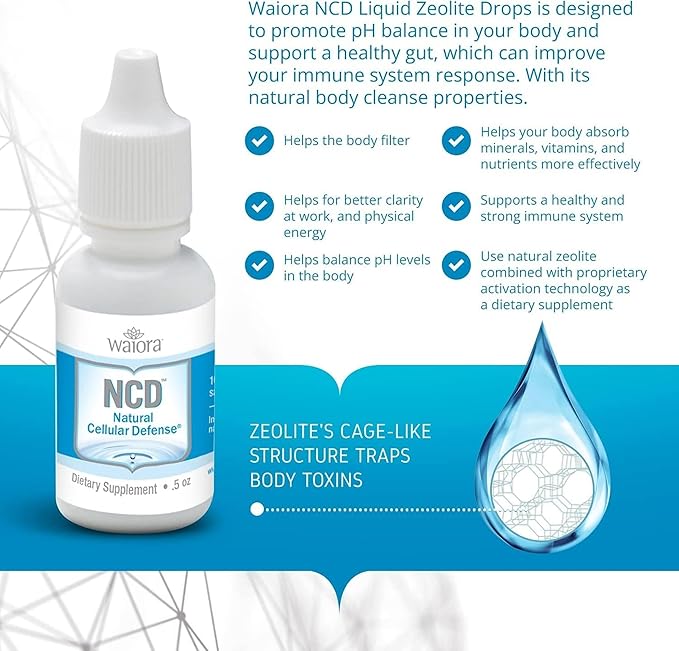 Natural Cellular Defense (NCD) Liquid Supplement, Advanced Mineral & Botanical Formula, Daily Immune & Cellular Wellness, Easy Absorption Drops, pH Balance, Cleansing (One .5 oz Bottle, 90 serv.)