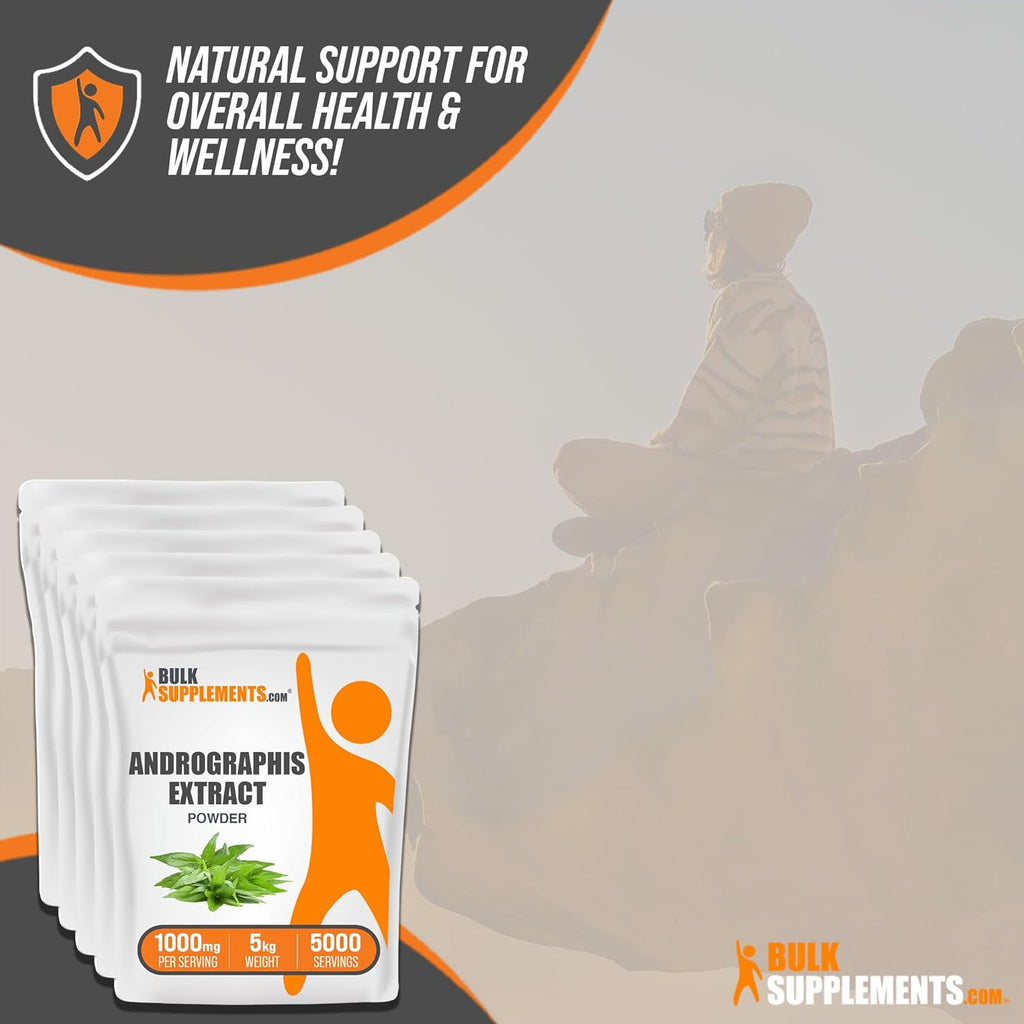 BulkSupplements.com Andrographis Extract Powder - Andrographis Paniculata, Herbal Supplement, Andrographis Powder - Gluten Free, 1000mg per Serving, 5kg (11 lbs)