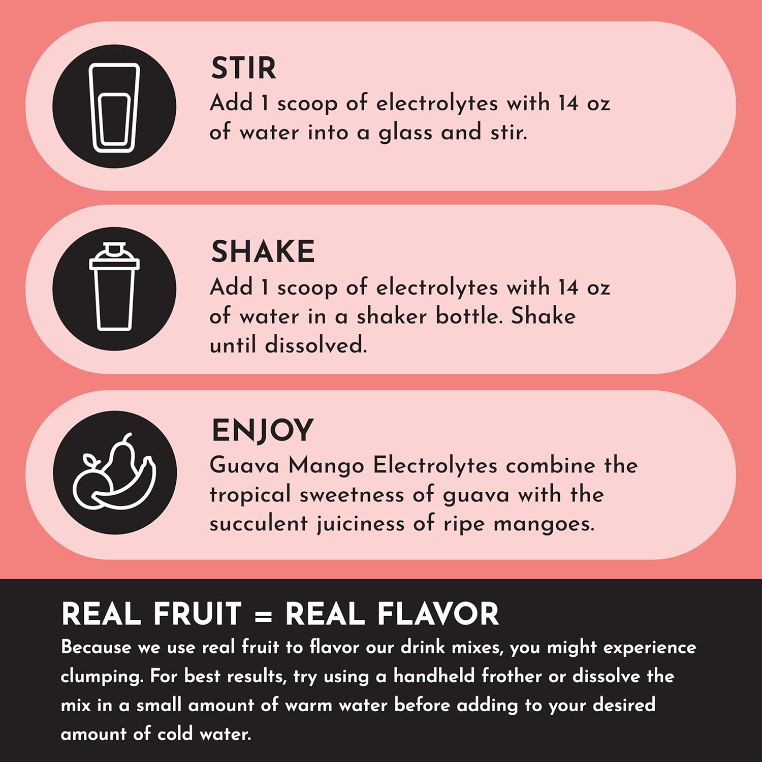 Guava Mango Electrolytes – 30‑Serving Hydration Drink Mix with Coconut Water, Sea Salt, and Trace Minerals – Supports Hydration, Recovery, and Electrolyte Balance*