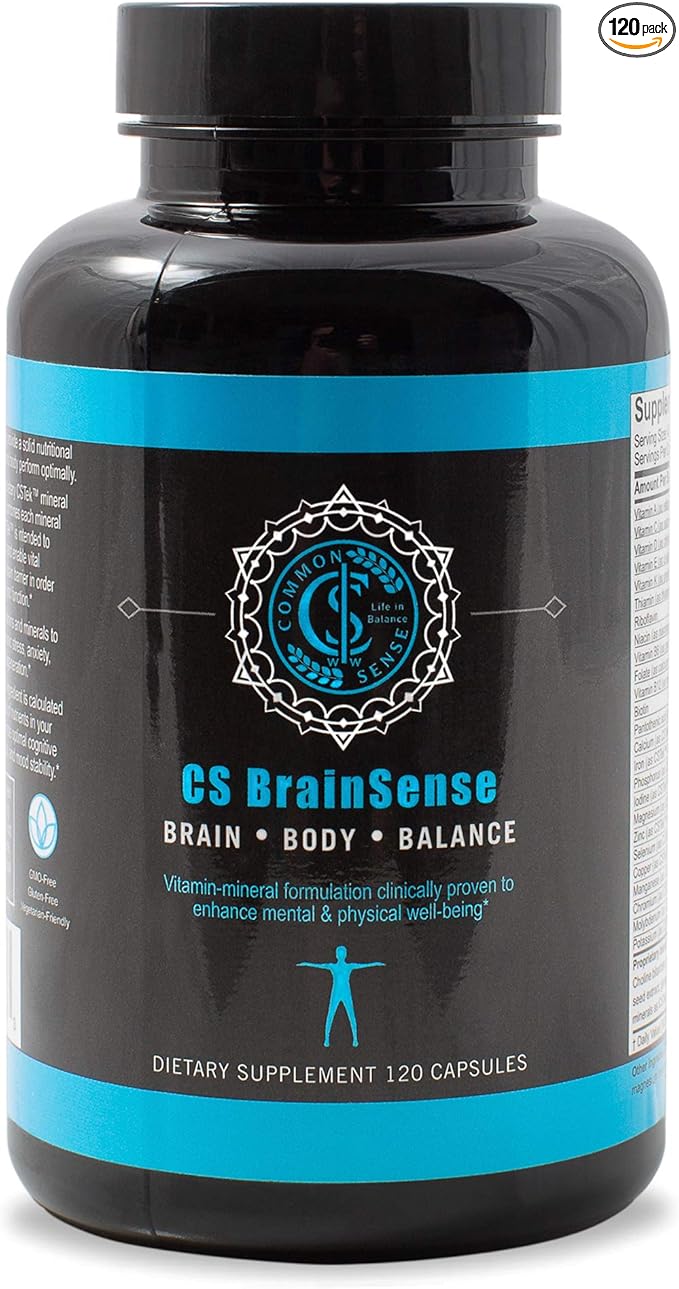 BrainSense Mood Stabilizer & Brain Supplement - Enhance Mood, Mental Clarity, Brain Booster & Cellular Health - Nootropic Supplement & Micronutrients For Brain Fog By CommonSenseWW, 120 Capsules