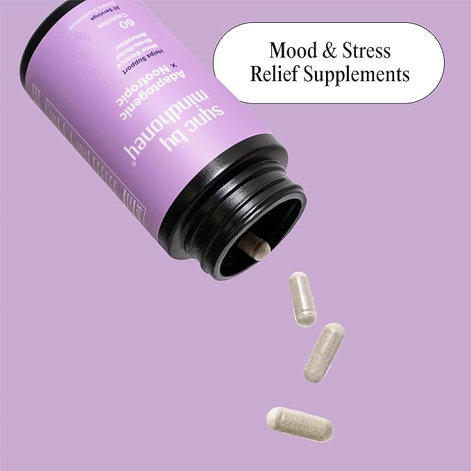 MINDHONEY | SYNC 60 Count, Premium All-in-One Adaptogenic Supplement | Relaxation, Mood Balance, Stress | Magnesium, Ashwagandha, Nootropics, Adaptogens, Minerals & Vitamins