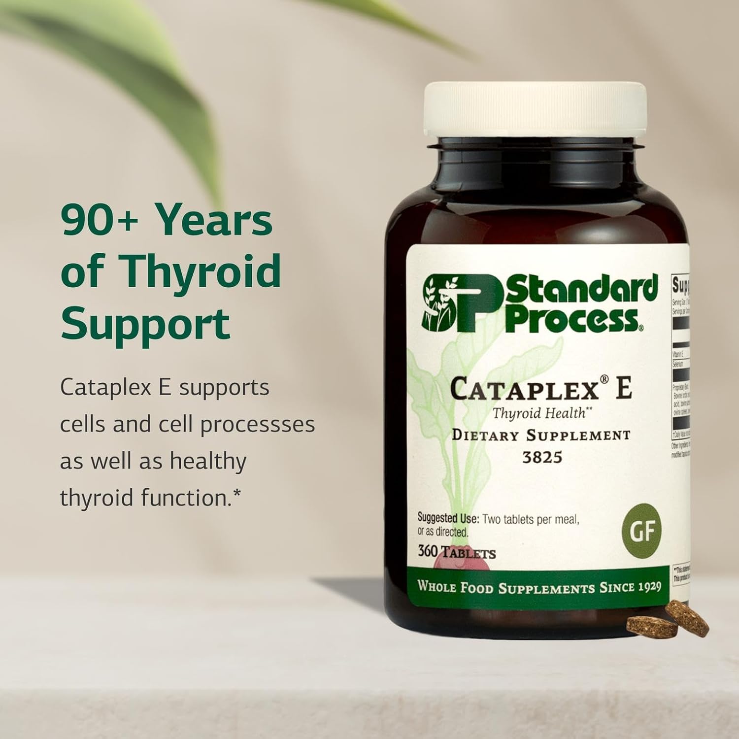 Standard Process Cataplex E - Whole Food RNA Supplement and Antioxidant with D-Alpha Tocopherol Vitamin E, Beet Root, Ascorbic Acid, Inositol, Selenium, and Honey - 360 Tablets
