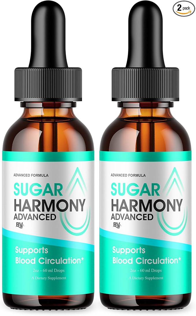 BLUE VIBE SugarHarmony Advanced Maximum Strength Overall Health & Wellness Supplement, SugarHarmony Premium Daily Health and Overall Support Liquid Supplement Formula (2 Pack - 4oz / 120ml)